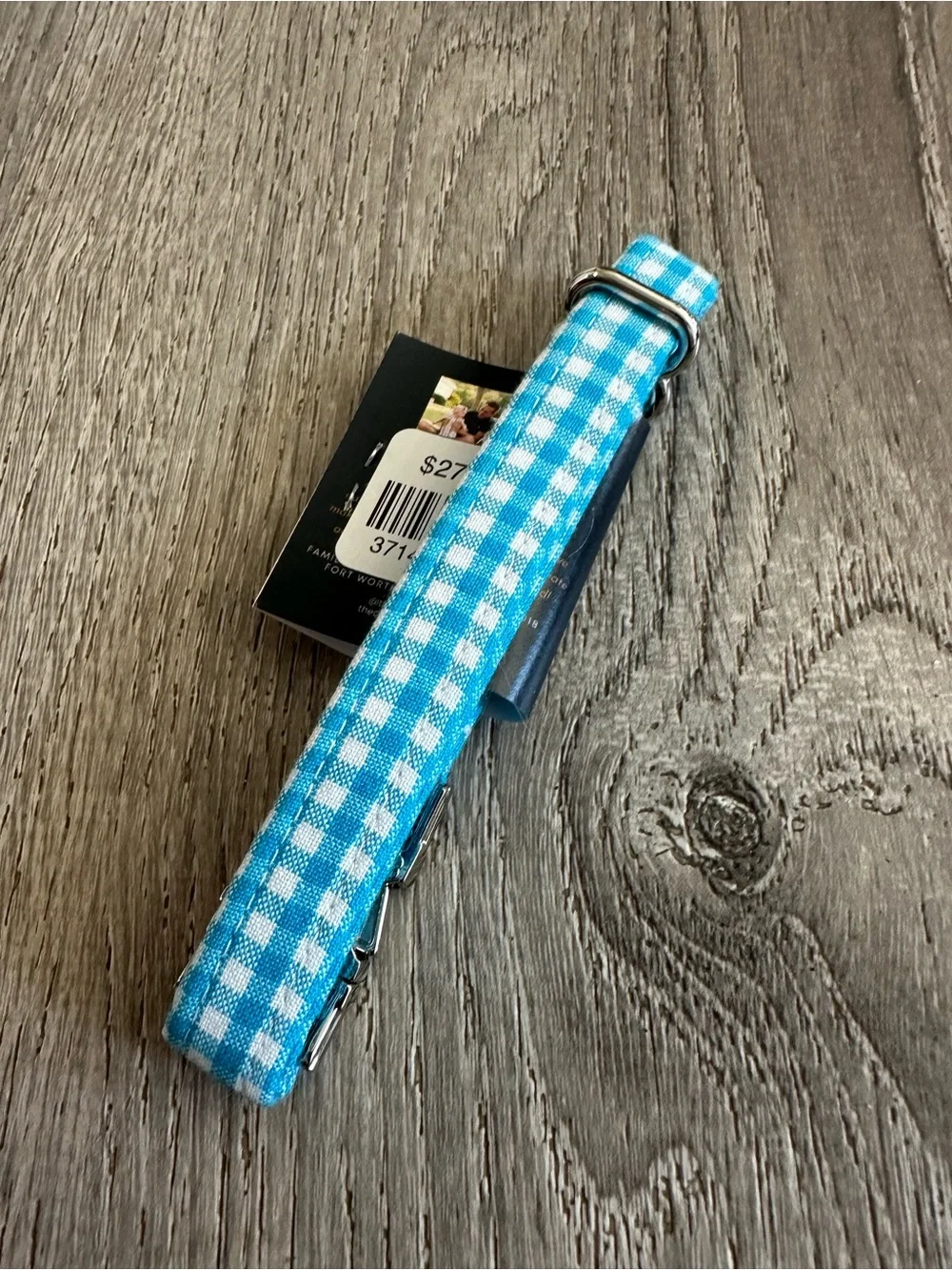 Blue Plaid Dog Collar - XS